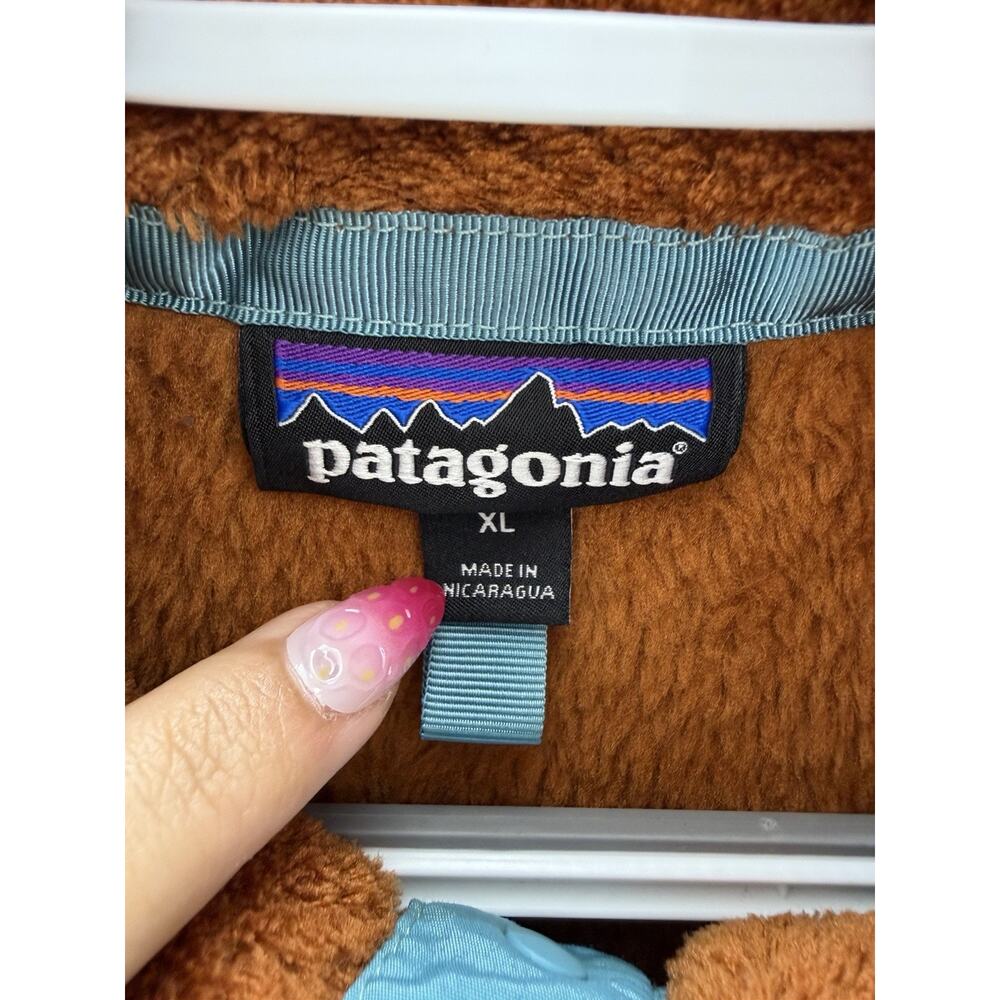 Patagonia Womens Pullover Size XL Re-Tool Snap-T Bunt Orange Polartec Fleece - Picture 4 of 14